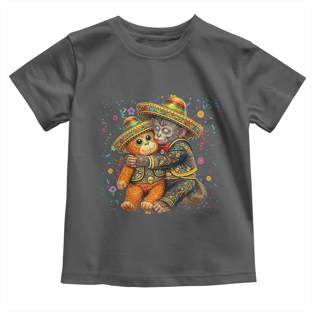 Funny Punch Baby Monkey Cinco De Mayo Toddler T Shirt Mexican Fiesta Gift TS12 Dark Heather Print Your Wear