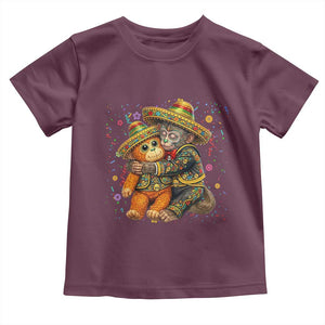 Funny Punch Baby Monkey Cinco De Mayo Toddler T Shirt Mexican Fiesta Gift TS12 Maroon Print Your Wear