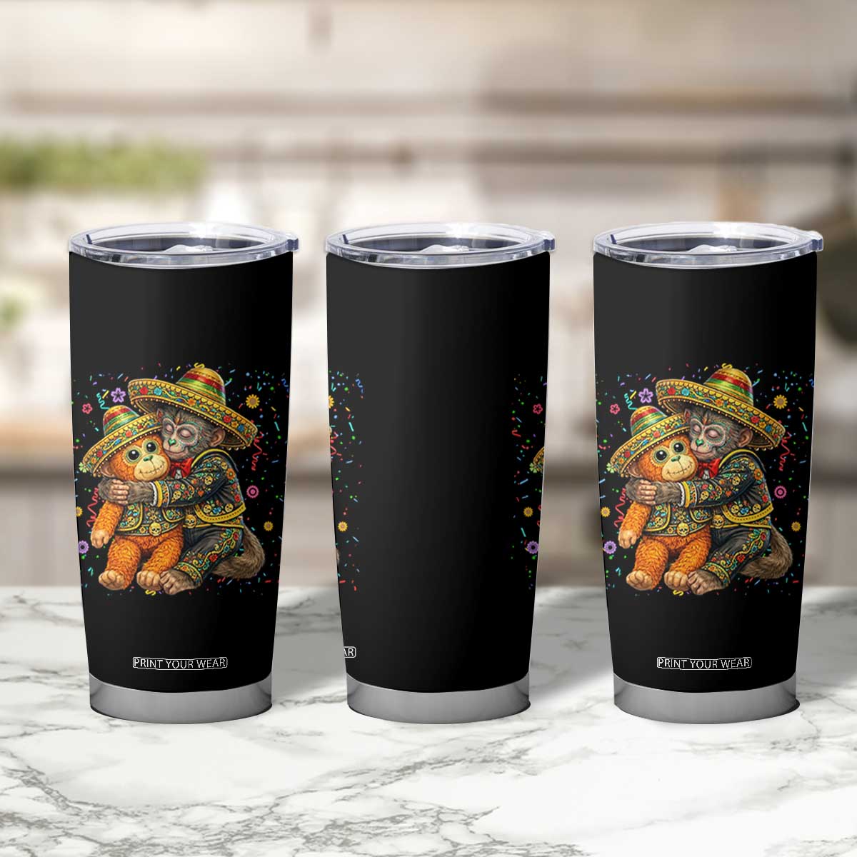 Funny Punch Baby Monkey Cinco De Mayo Tumbler Cup Mexican Fiesta Gift TS12 Print Your Wear