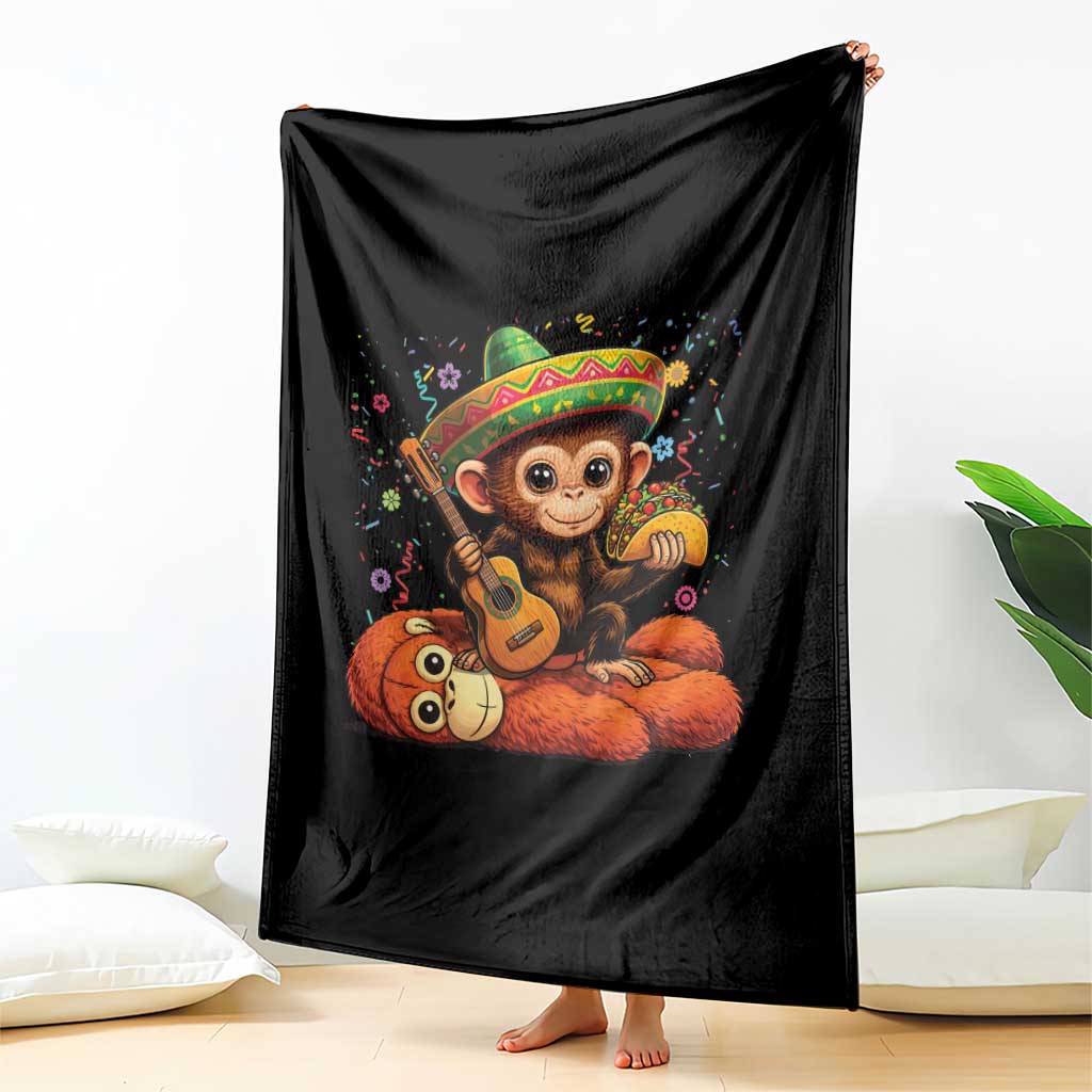 Cute Punch Baby Monkey Cinco De Mayo Throw Blanket Funny Animal Gift TS12 Print Your Wear