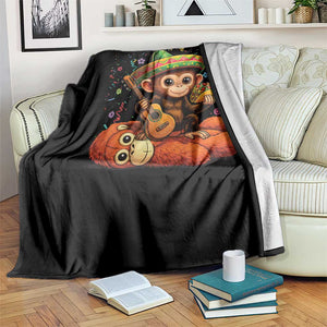 Cute Punch Baby Monkey Cinco De Mayo Throw Blanket Funny Animal Gift TS12 Print Your Wear