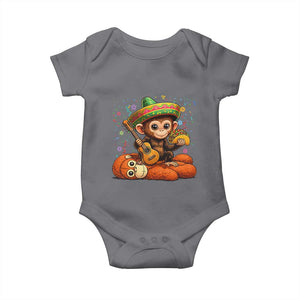 Cute Punch Baby Monkey Cinco De Mayo Baby Onesie Funny Animal Gift TS12 Charcoal Print Your Wear