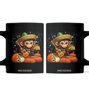 Cute Punch Baby Monkey Cinco De Mayo Coffee Mug Funny Animal Gift TS12 Black Print Your Wear