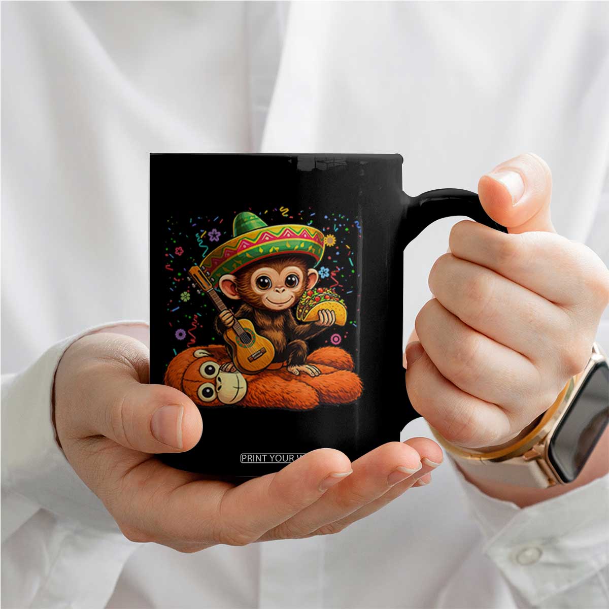 Cute Punch Baby Monkey Cinco De Mayo Coffee Mug Funny Animal Gift TS12 Print Your Wear