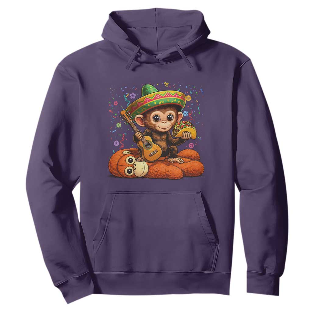 Cute Punch Baby Monkey Cinco De Mayo Hoodie Funny Animal Gift TS12 Purple Print Your Wear
