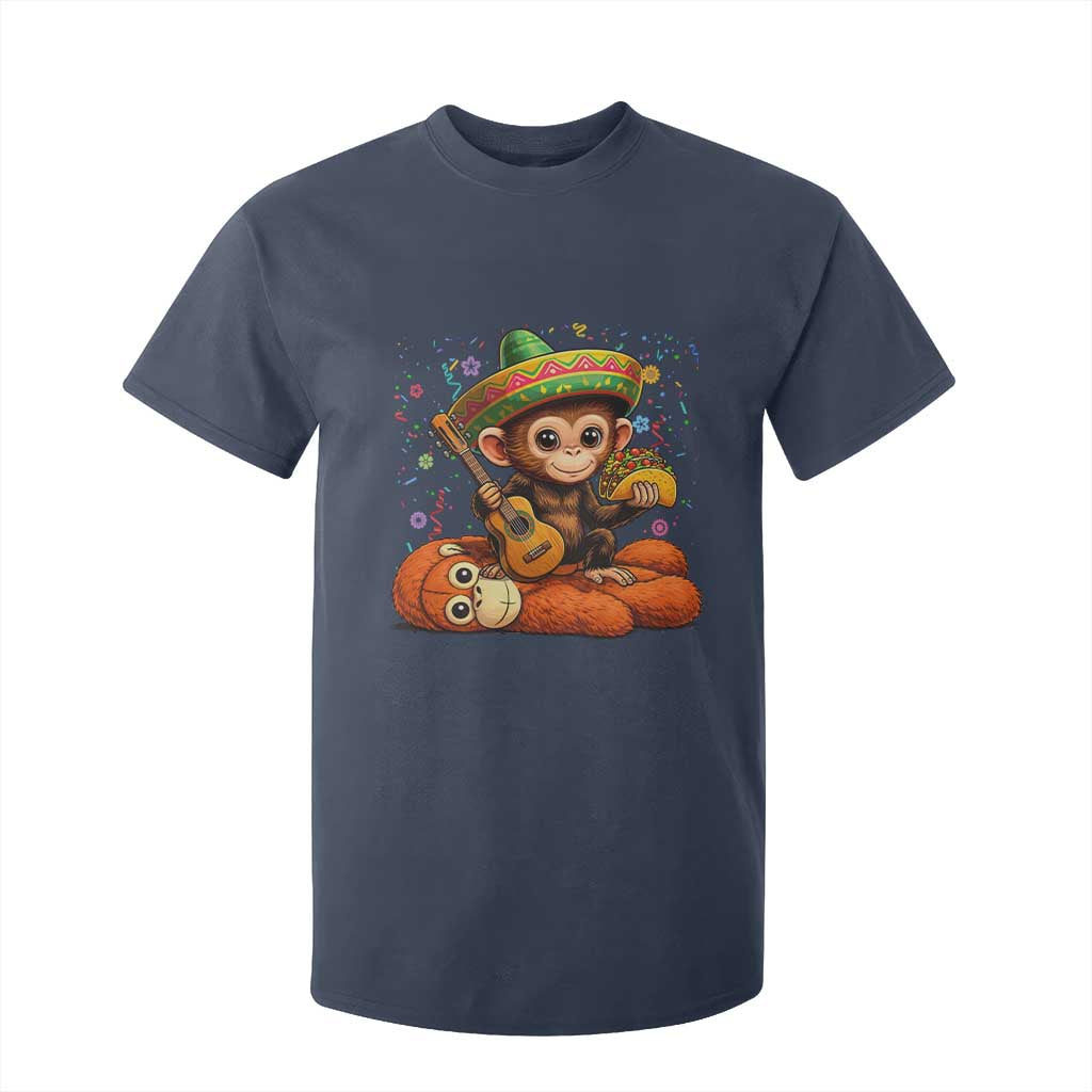 Cute Punch Baby Monkey Cinco De Mayo T Shirt For Kid Funny Animal Gift TS12 Navy Print Your Wear
