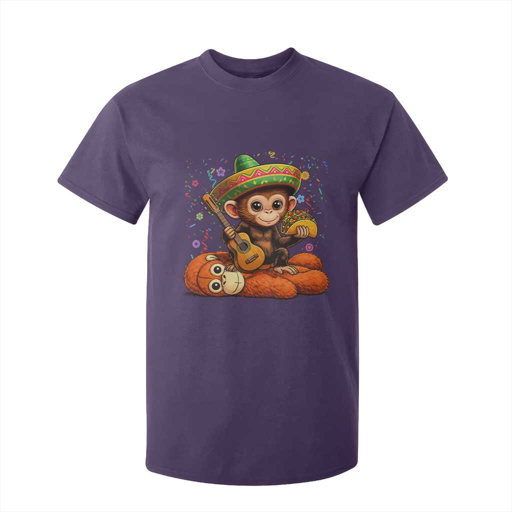 Cute Punch Baby Monkey Cinco De Mayo T Shirt For Kid Funny Animal Gift TS12 Purple Print Your Wear