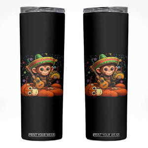 Cute Punch Baby Monkey Cinco De Mayo Skinny Tumbler Funny Animal Gift TS12 Black Print Your Wear