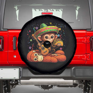 Cute Punch Baby Monkey Cinco De Mayo Spare Tire Cover Funny Animal Gift TS12 Black Print Your Wear