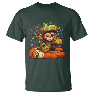 Cute Punch Baby Monkey Cinco De Mayo T Shirt Funny Animal Gift TS12 Dark Forest Green Print Your Wear