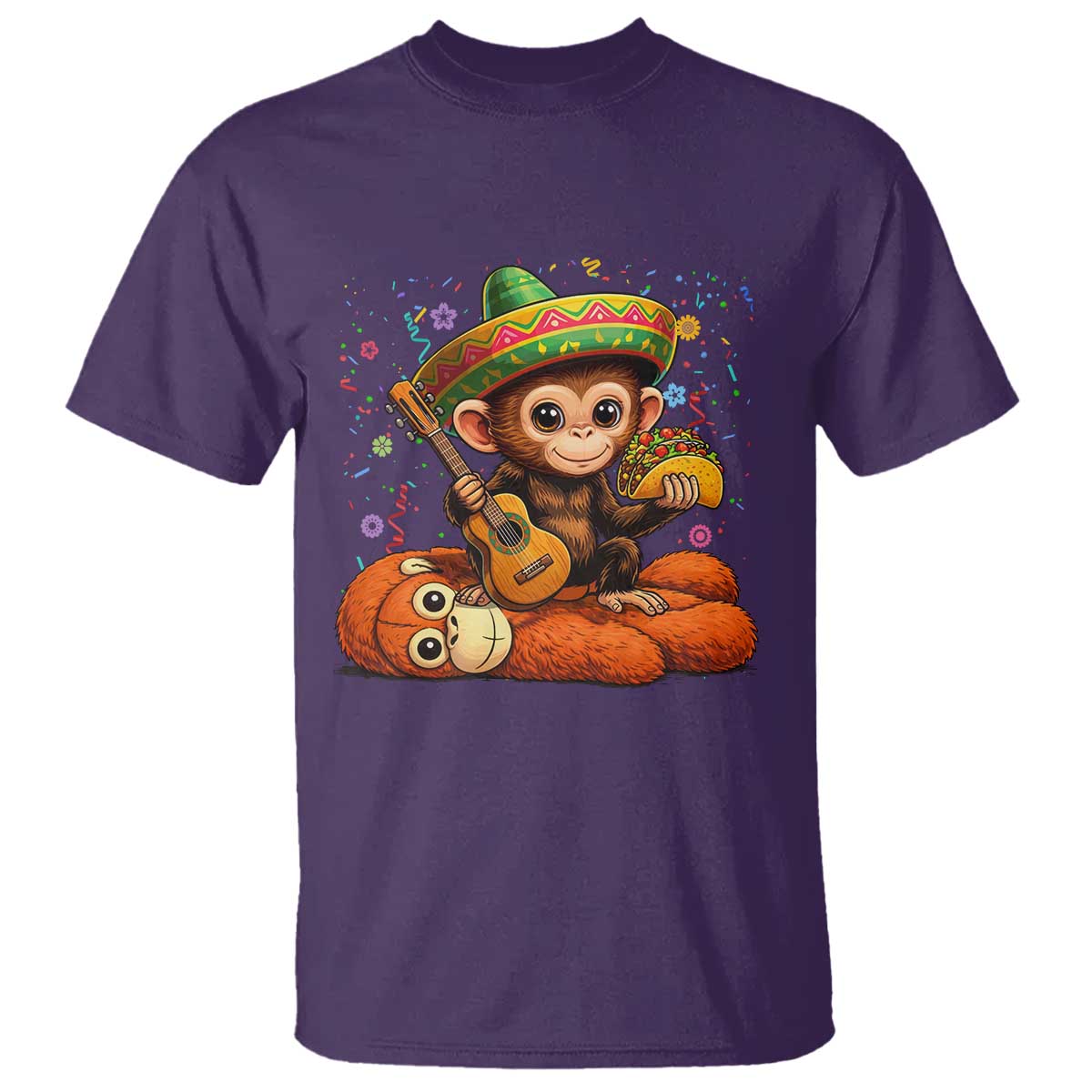 Cute Punch Baby Monkey Cinco De Mayo T Shirt Funny Animal Gift TS12 Purple Print Your Wear