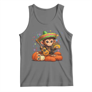 Cute Punch Baby Monkey Cinco De Mayo Tank Top Funny Animal Gift TS12 Black Heather Print Your Wear