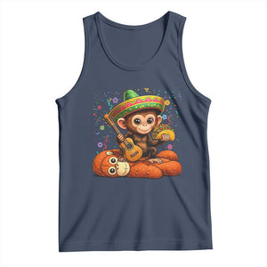 Cute Punch Baby Monkey Cinco De Mayo Tank Top Funny Animal Gift TS12 Navy Print Your Wear
