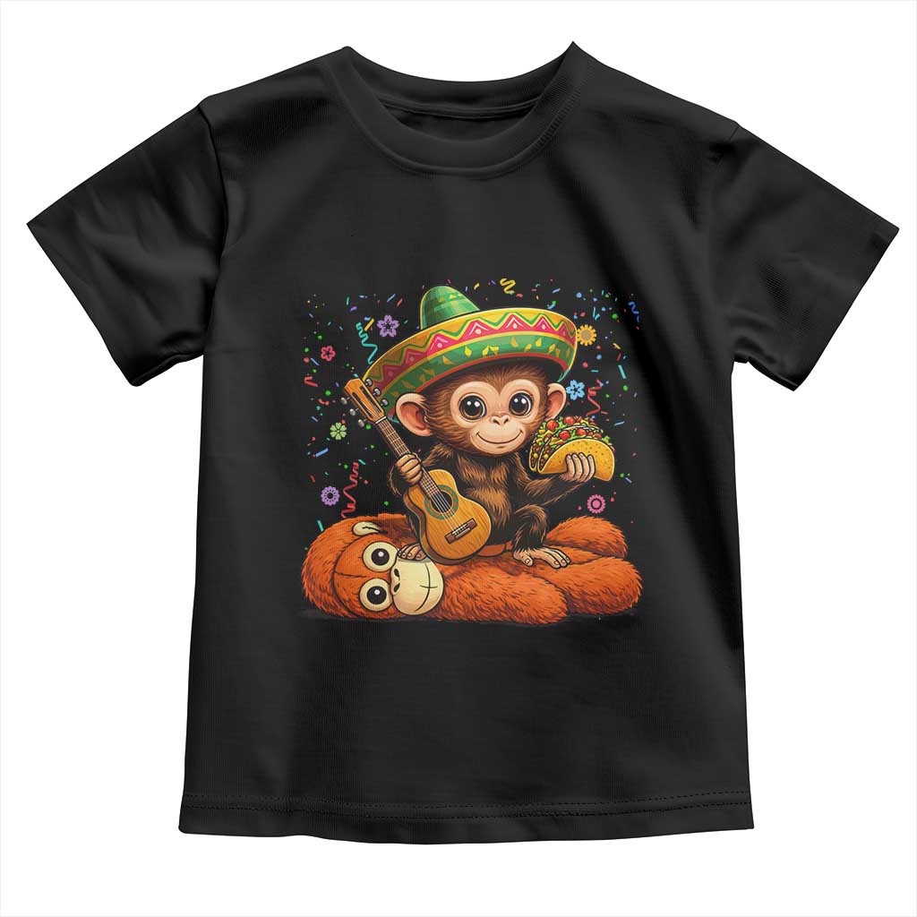 Cute Punch Baby Monkey Cinco De Mayo Toddler T Shirt Funny Animal Gift TS12 Black Print Your Wear