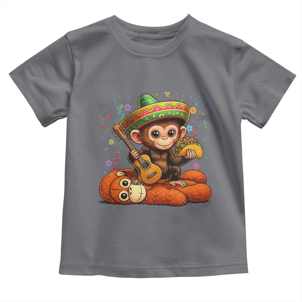 Cute Punch Baby Monkey Cinco De Mayo Toddler T Shirt Funny Animal Gift TS12 Charcoal Print Your Wear