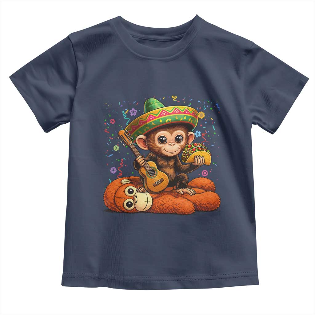 Cute Punch Baby Monkey Cinco De Mayo Toddler T Shirt Funny Animal Gift TS12 Navy Print Your Wear
