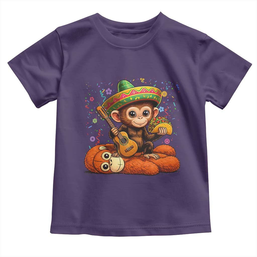 Cute Punch Baby Monkey Cinco De Mayo Toddler T Shirt Funny Animal Gift TS12 Purple Print Your Wear