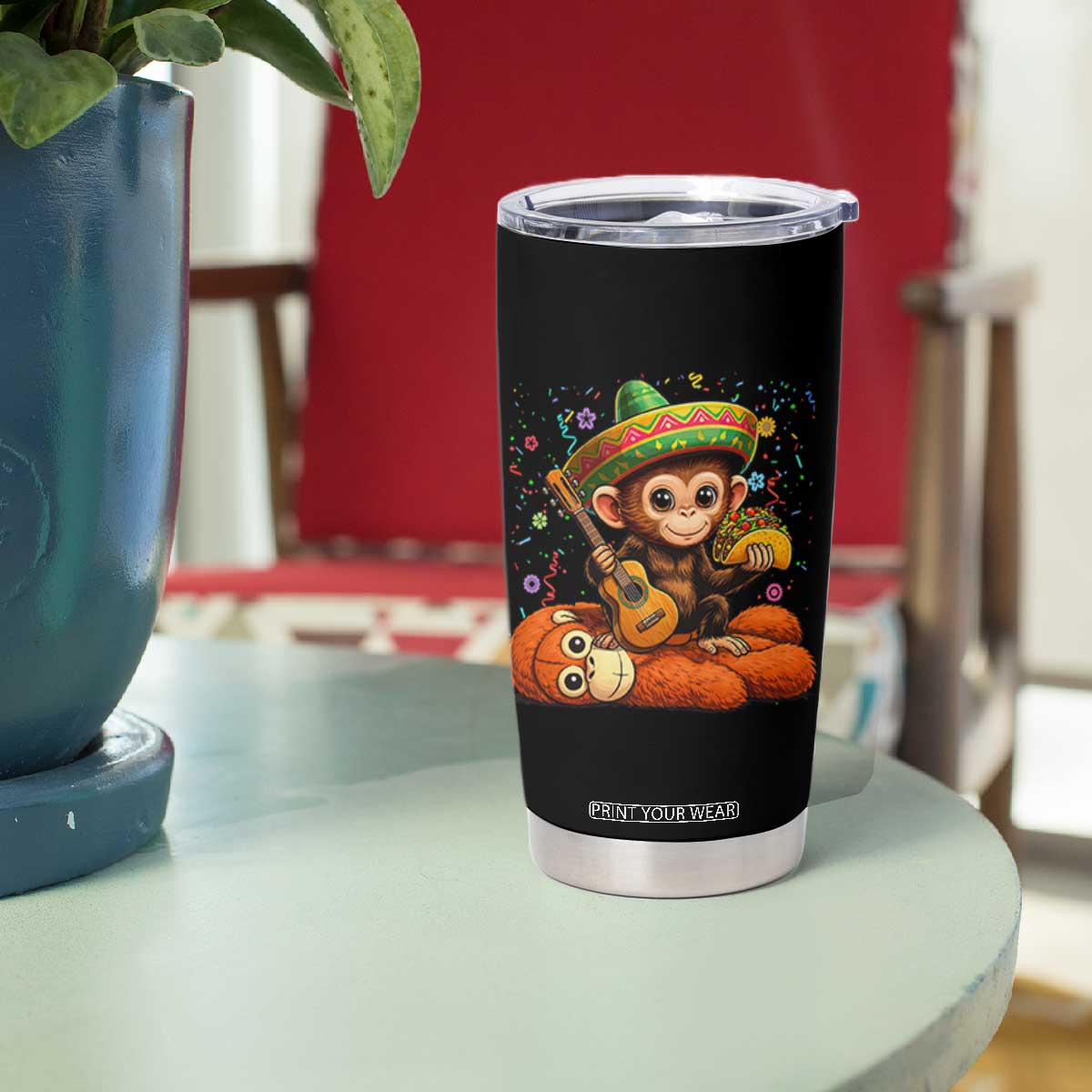 Cute Punch Baby Monkey Cinco De Mayo Tumbler Cup Funny Animal Gift TS12 Print Your Wear