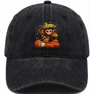 Cute Punch Baby Monkey Cinco De Mayo Washed Cotton Baseball Cap Funny Animal Gift TS12 Print Your Wear
