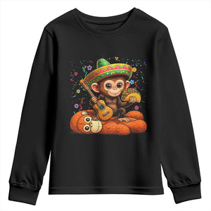 Cute Punch Baby Monkey Cinco De Mayo Youth Sweatshirt Funny Animal Gift TS12 Black Print Your Wear