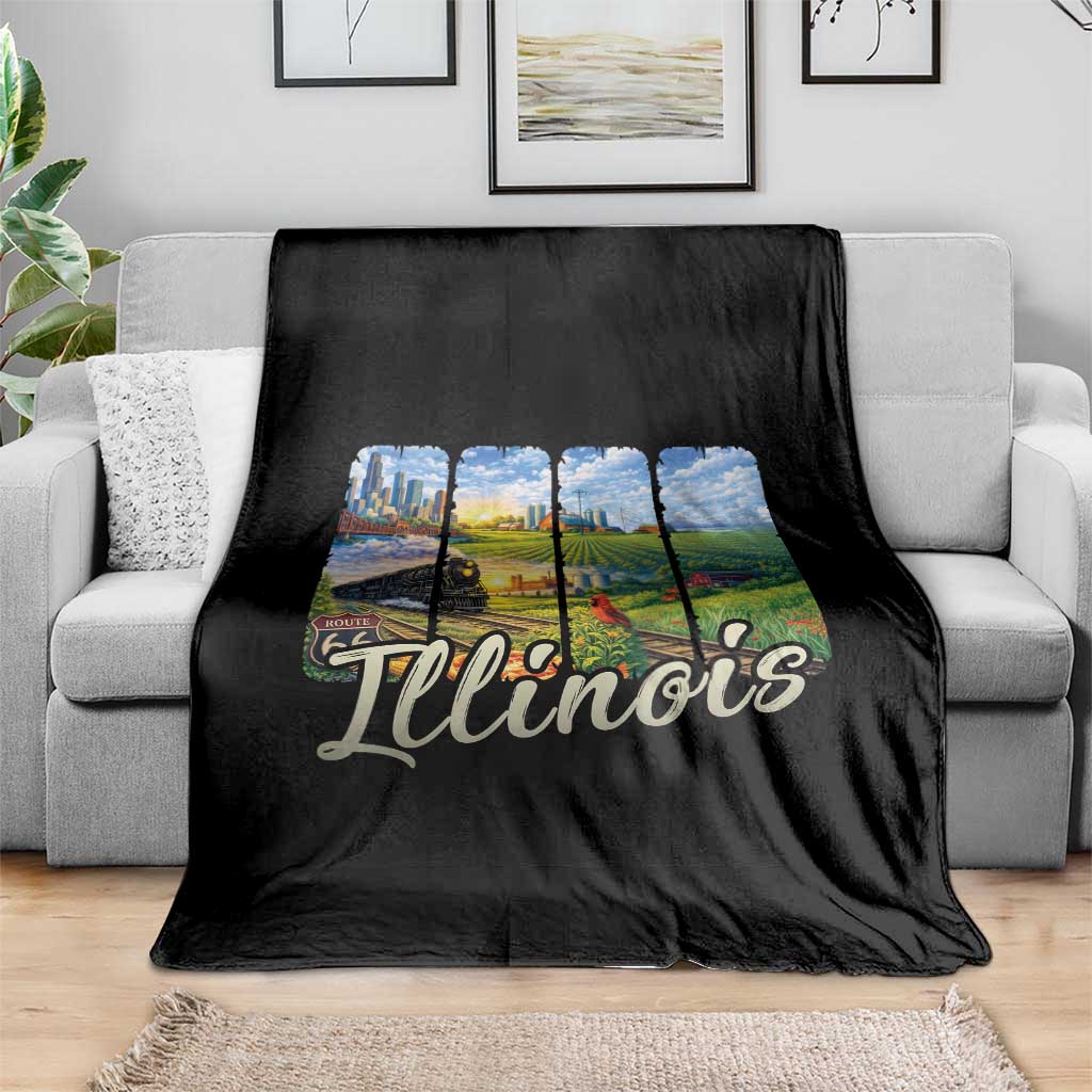 Vintage Illinois State Route Highway 66 Throw Blanket Southwest Souvenir TS12 Print Your Wear