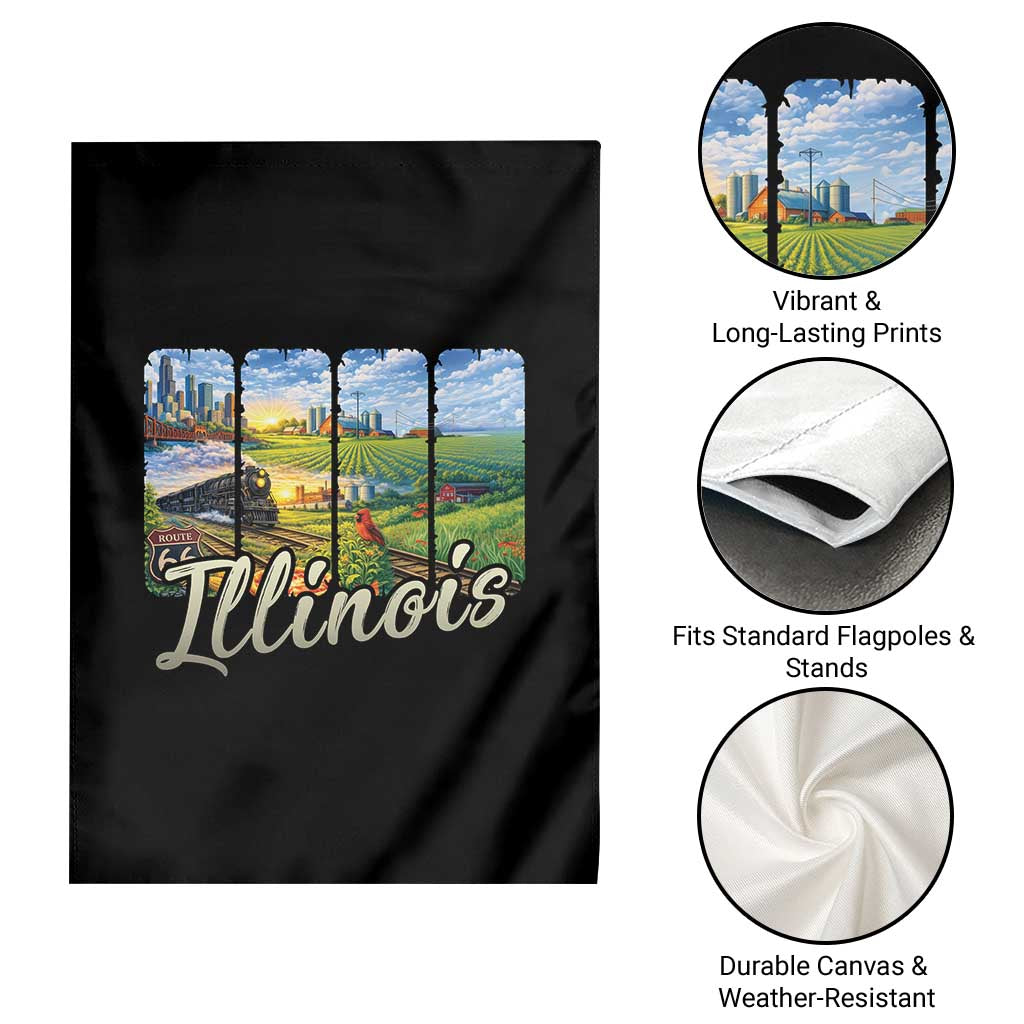Vintage Illinois State Route Highway 66 Garden Flag Southwest Souvenir TS12 Print Your Wear