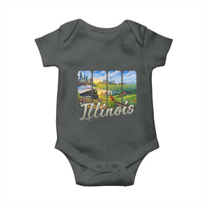 Vintage Illinois State Route Highway 66 Baby Onesie Southwest Souvenir TS12 Dark Heather Print Your Wear