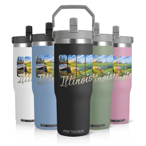 Vintage Illinois State Route Highway 66 Flip Straw Tumbler Southwest Souvenir TS12 Print Your Wear