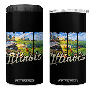 Vintage Illinois State Route Highway 66 4 in 1 Can Cooler Tumbler Southwest Souvenir TS12 One Size: 16 oz Black Print Your Wear