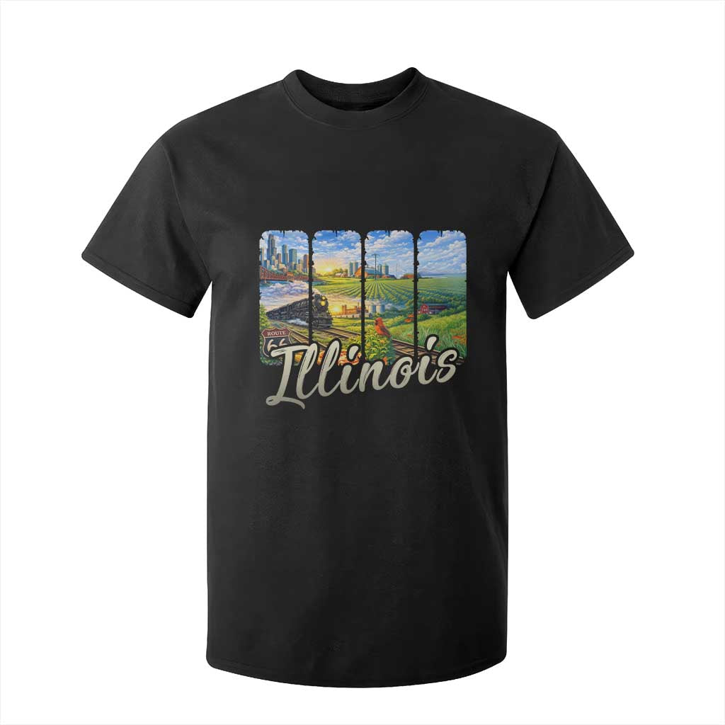 Vintage Illinois State Route Highway 66 T Shirt For Kid Southwest Souvenir TS12 Black Print Your Wear
