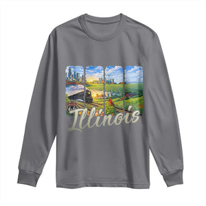 Vintage Illinois State Route Highway 66 Long Sleeve Shirt Southwest Souvenir TS12 Charcoal Print Your Wear