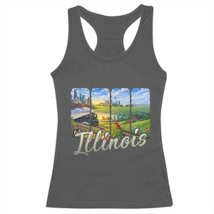 Vintage Illinois State Route Highway 66 Racerback Tank Top Southwest Souvenir TS12 Dark Heather Print Your Wear