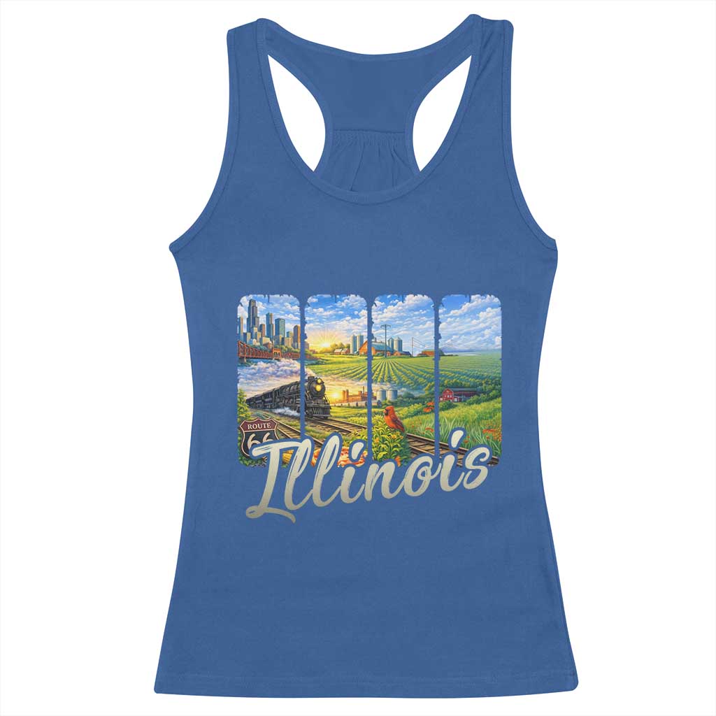 Vintage Illinois State Route Highway 66 Racerback Tank Top Southwest Souvenir TS12 Royal Blue Print Your Wear