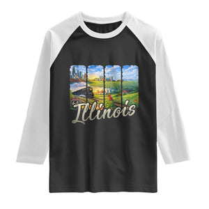 Vintage Illinois State Route Highway 66 Raglan Shirt Southwest Souvenir TS12 Black White Print Your Wear