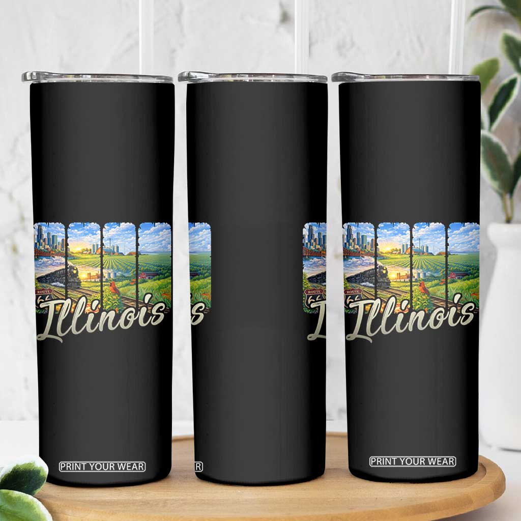 Vintage Illinois State Route Highway 66 Skinny Tumbler Southwest Souvenir TS12 Print Your Wear