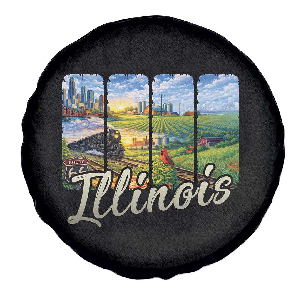 Vintage Illinois State Route Highway 66 Spare Tire Cover Southwest Souvenir TS12 Print Your Wear