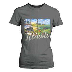 Vintage Illinois State Route Highway 66 T Shirt For Women Southwest Souvenir TS12 Dark Heather Print Your Wear