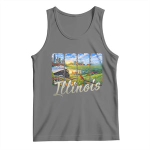 Vintage Illinois State Route Highway 66 Tank Top Southwest Souvenir TS12 Black Heather Print Your Wear