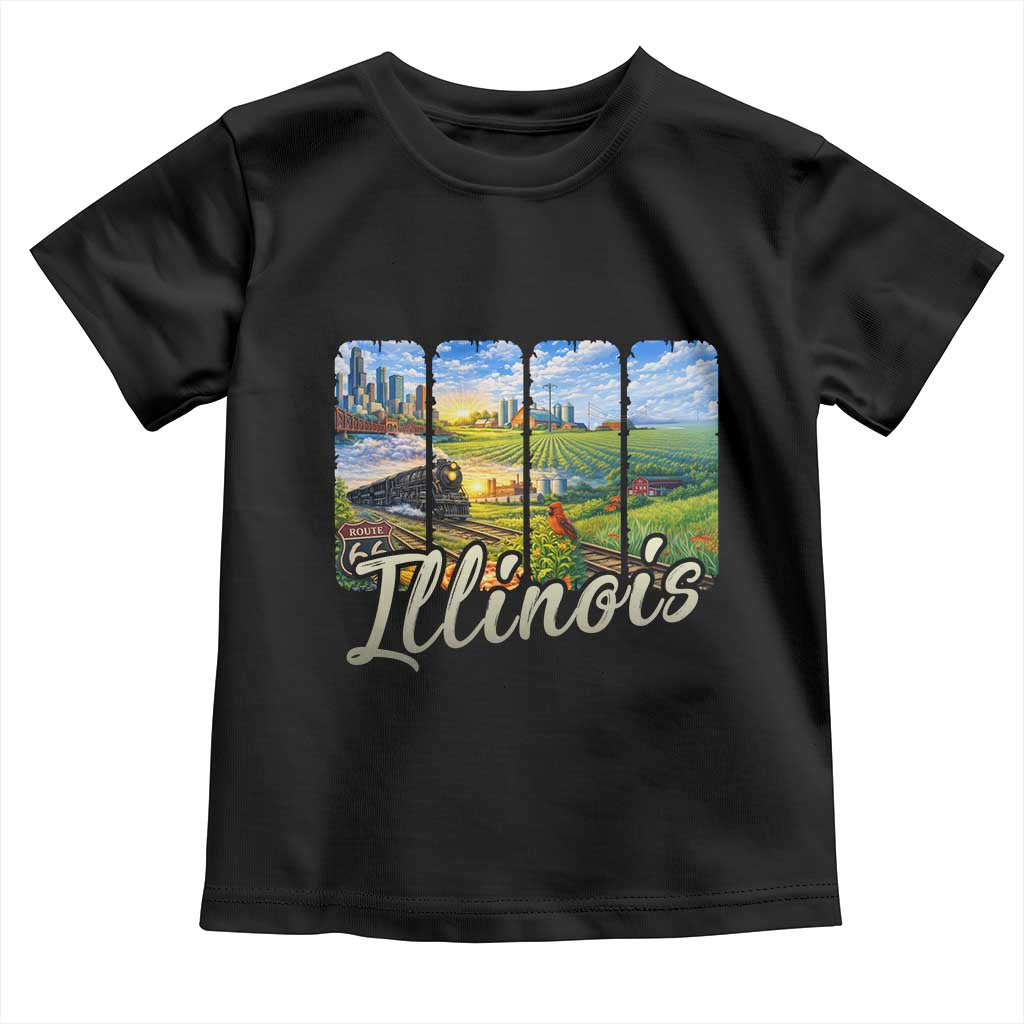 Vintage Illinois State Route Highway 66 Toddler T Shirt Southwest Souvenir TS12 Black Print Your Wear