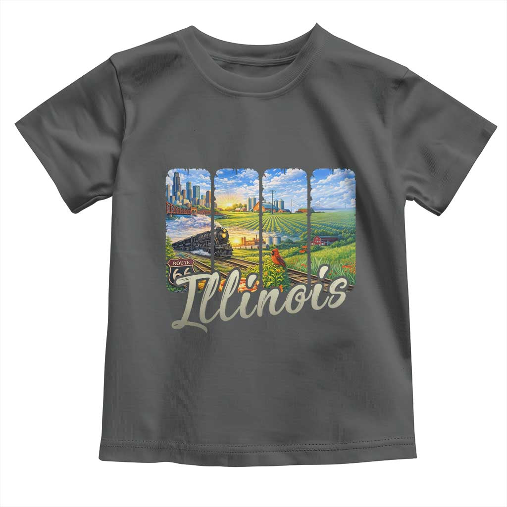 Vintage Illinois State Route Highway 66 Toddler T Shirt Southwest Souvenir TS12 Dark Heather Print Your Wear