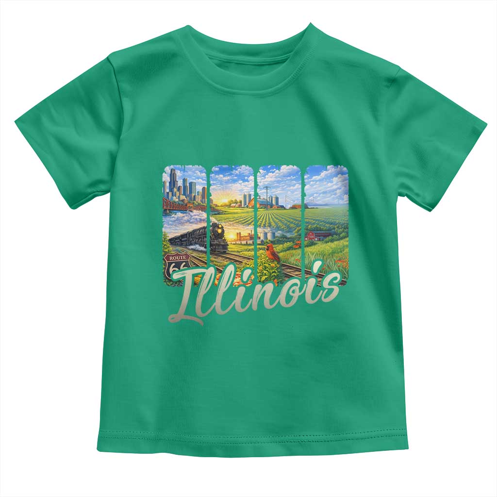 Vintage Illinois State Route Highway 66 Toddler T Shirt Southwest Souvenir TS12 Irish Green Print Your Wear