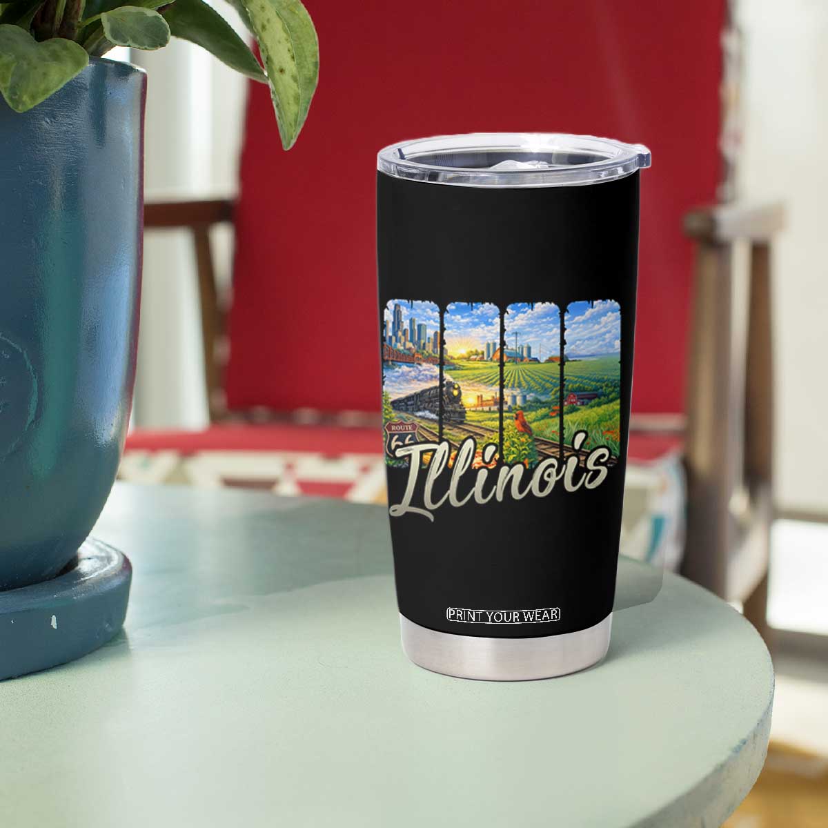 Vintage Illinois State Route Highway 66 Tumbler Cup Southwest Souvenir TS12 Print Your Wear