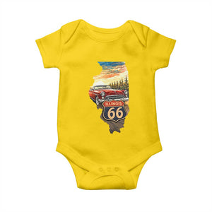 Route Highway 66 Illinois State Pride Baby Onesie Mother Road Travel Gift TS12 Daisy Print Your Wear