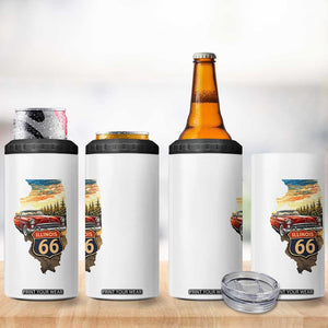 Route Highway 66 Illinois State Pride 4 in 1 Can Cooler Tumbler Mother Road Travel Gift TS12 Print Your Wear