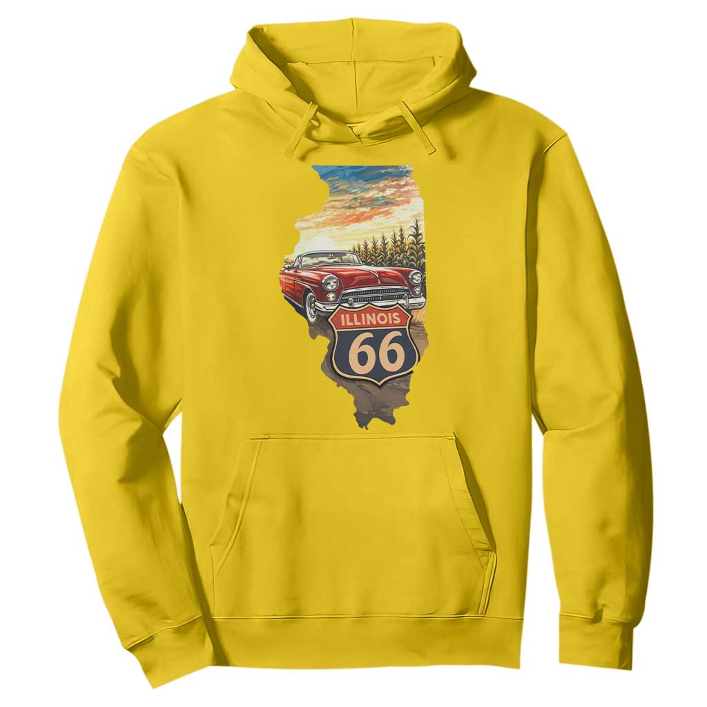 Route Highway 66 Illinois State Pride Hoodie Mother Road Travel Gift TS12 Daisy Print Your Wear