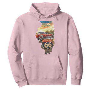 Route Highway 66 Illinois State Pride Hoodie Mother Road Travel Gift TS12 Light Pink Print Your Wear