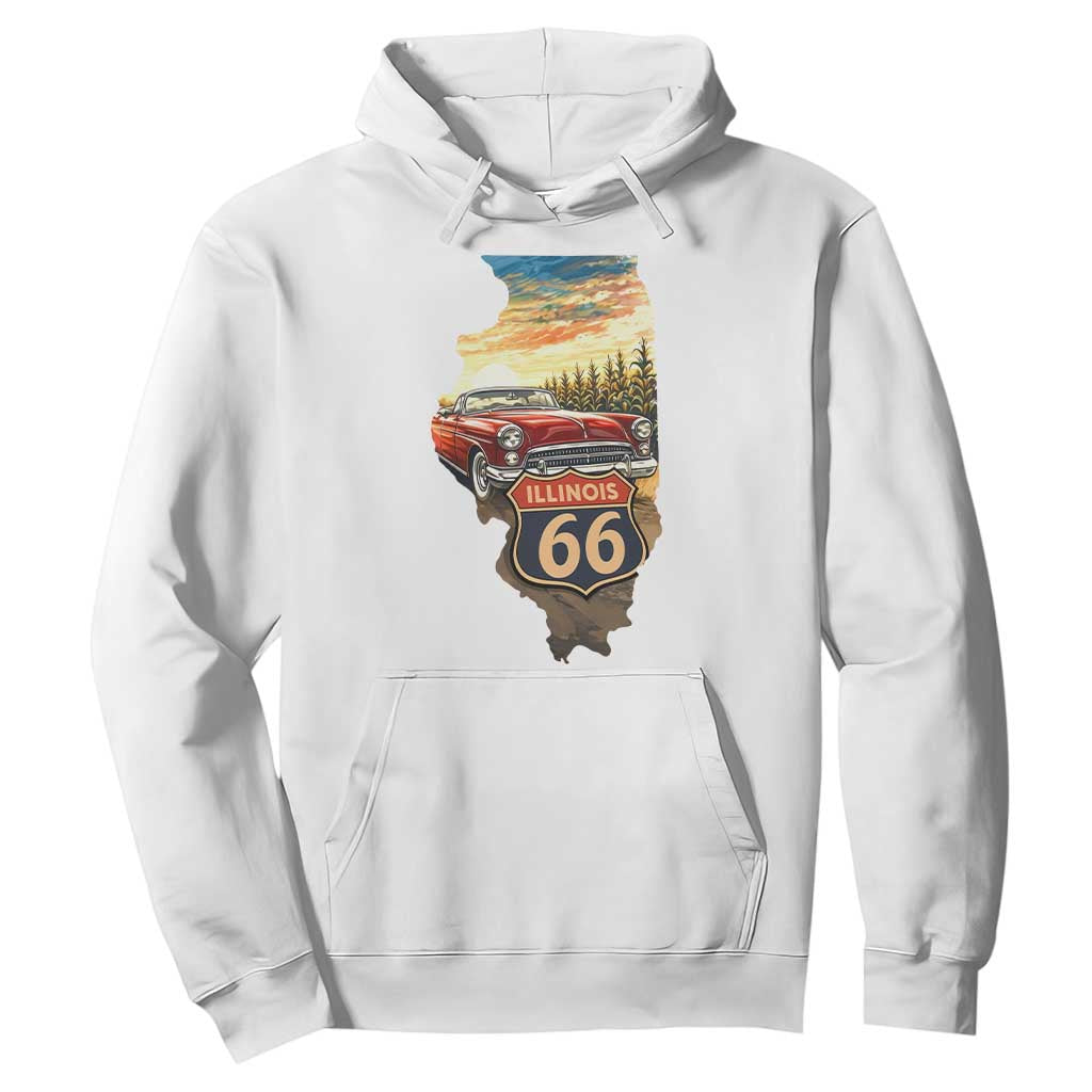 Route Highway 66 Illinois State Pride Hoodie Mother Road Travel Gift TS12 White Print Your Wear