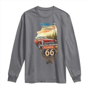 Route Highway 66 Illinois State Pride Long Sleeve Shirt Mother Road Travel Gift TS12 Charcoal Print Your Wear