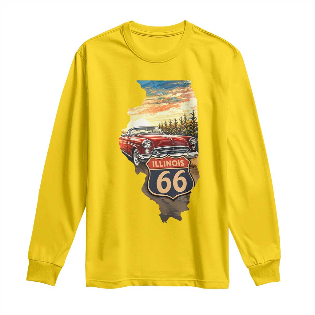 Route Highway 66 Illinois State Pride Long Sleeve Shirt Mother Road Travel Gift TS12 Daisy Print Your Wear