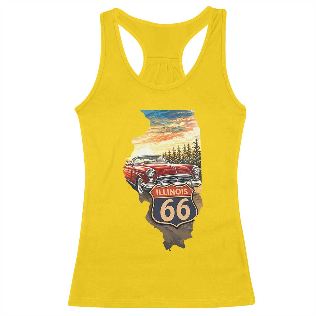 Route Highway 66 Illinois State Pride Racerback Tank Top Mother Road Travel Gift TS12 Daisy Print Your Wear
